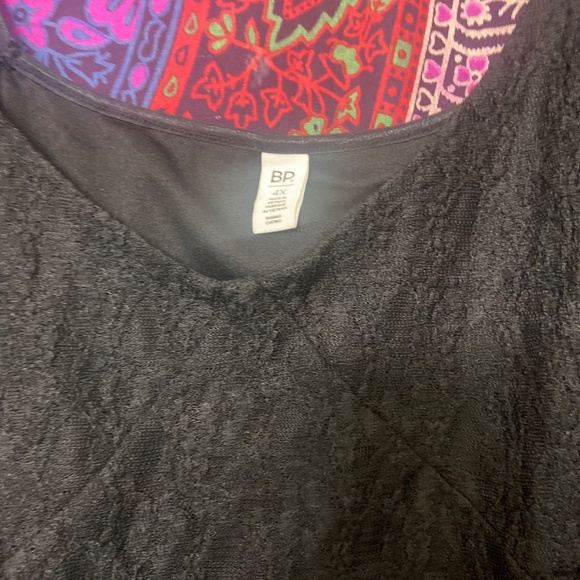 Nordstrom BP. Brand, Black, Short Cap Sleeve, Lace, Crop Top Plus size 4X - Picture 2 of 4